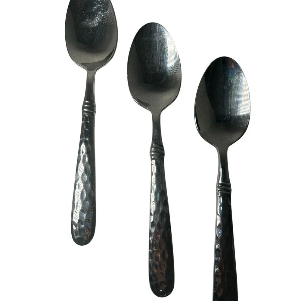 CAMBRIDGE MAJESTY HAMMERED STAINLESS FLATWARE SERVING SPOON- Hard To Find